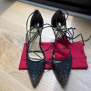 NEW CHRISTIAN LOUBOUTIN Follies Strass Pumps 85mm